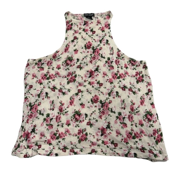 Wet Seal Tops - Wet Seal size small sleeveless tank top. White with florals in great condition!